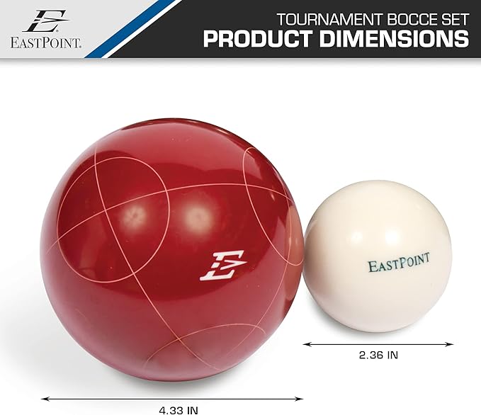Eastpoint Sports Resin Bocce Ball Set- Features Deluxe Carry Case and All Accessories; Outdoor Fun for Kids, Teens and Adults