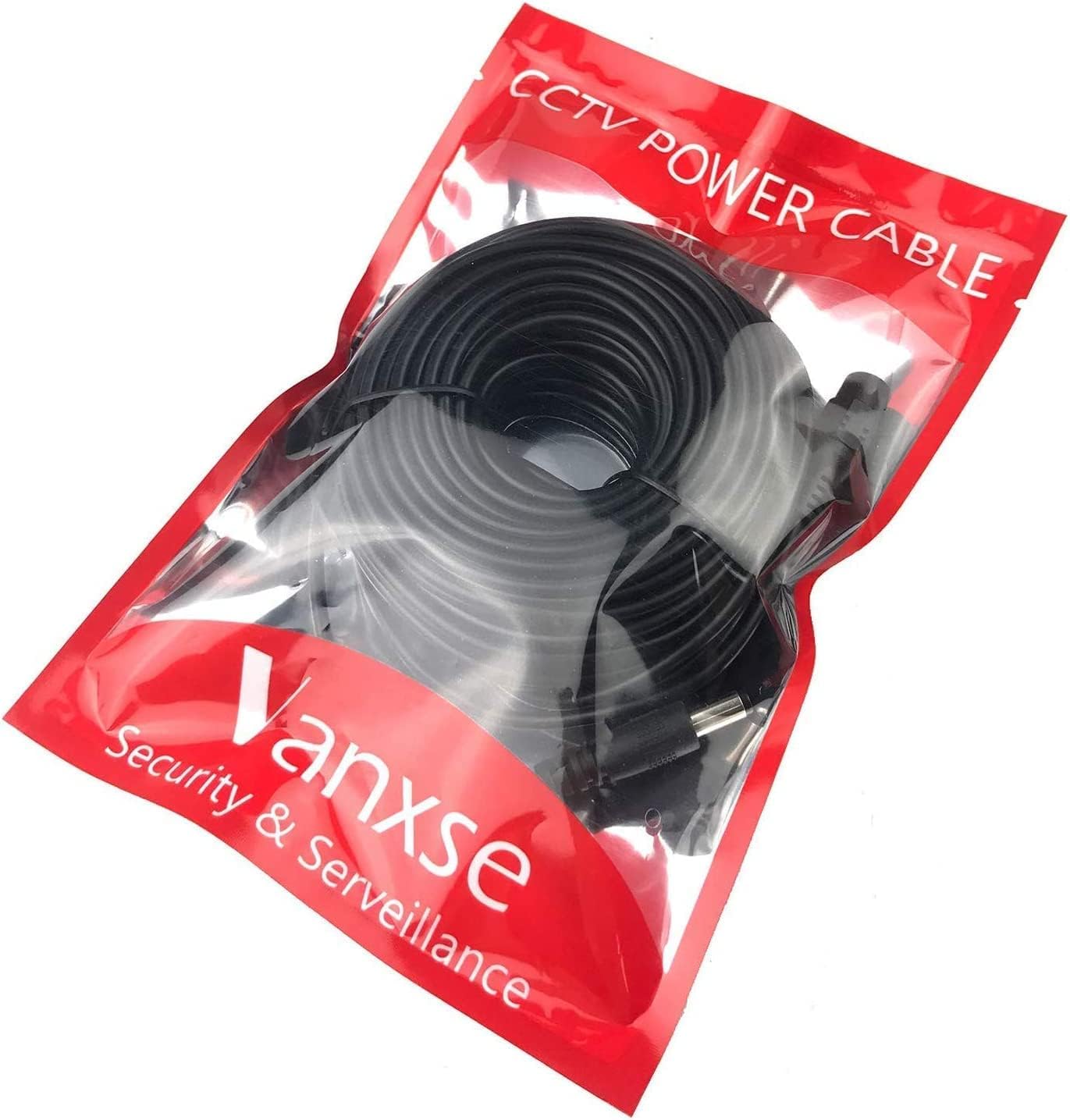 Vanxse 12v 2.1x5.5mm (20Meters-65FT) Dc CCTV Power Extension Cable for CCTV Security Camera WiFi IP Surveillance Camera