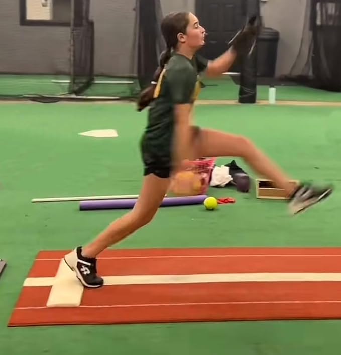 Premium 10 Feet X 3 Feet Softball Pitching Mat in Clay Color