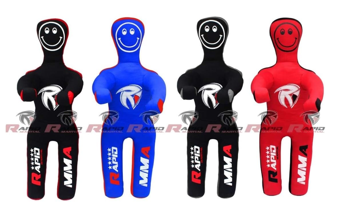 Rapid Mart Kids Grappling Standing Dummy – 3FT (36 Inches) Unfilled – Wrestling, BJJ, MMA Training Dummy with Moveable Arms & Legs for Kids Practice (Black)