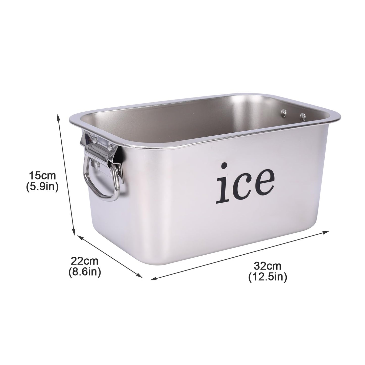 12L Ice Bucket for Freezer,Stainless Steel Ice Cube Bin with Handle,Large Capacity Ice Container Champagne Bucket Carry Drink Storage Cooler,Halloween Ice Buckets for Parties