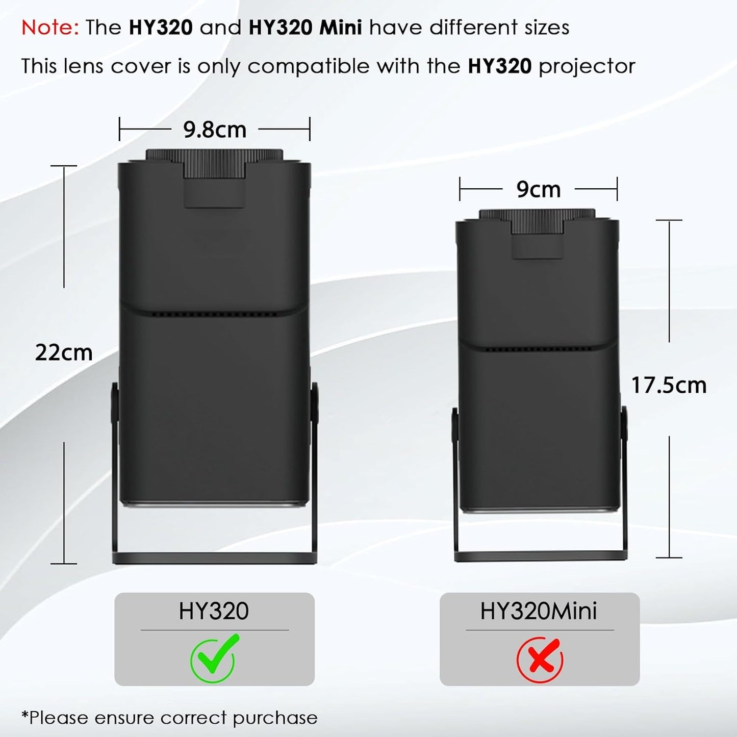 DUPULEE HY320 Projector Lens Protector Cover | Dustproof & Anti-Scratch Protection | Easy Install & Case-Friendly