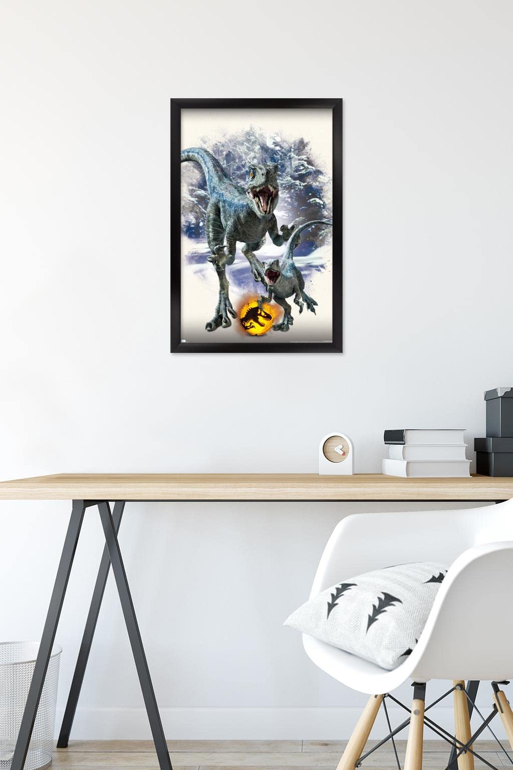 Trends International Jurassic World: Dominion - Blue and Beta Focal Wall Poster, 22.375" x 34", Black Framed Version