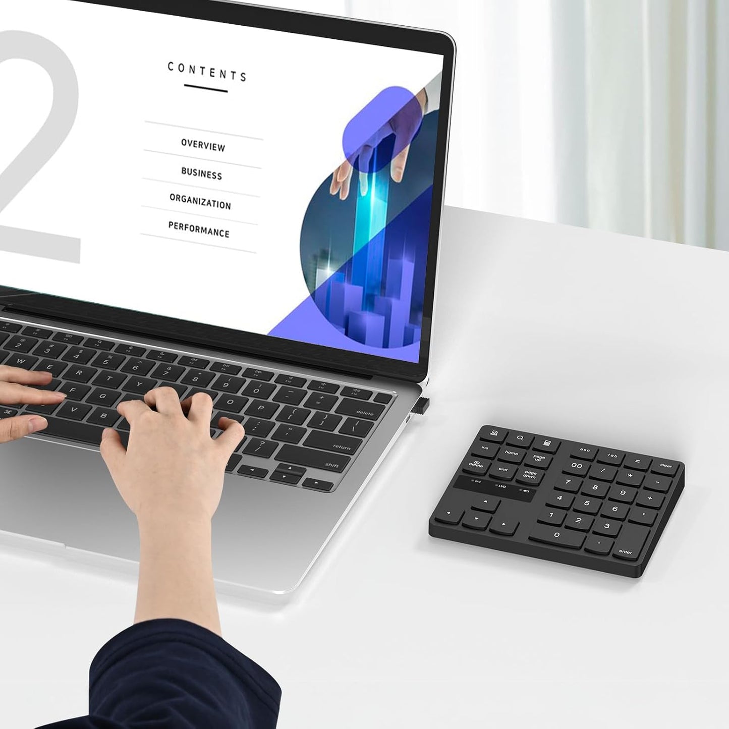 RaceGT 2.4G 35 Wireless Number Pad, Numeric Keypad Ultra-Silent Rechargeable Keys for Laptop,Desktop,PC, Notebook