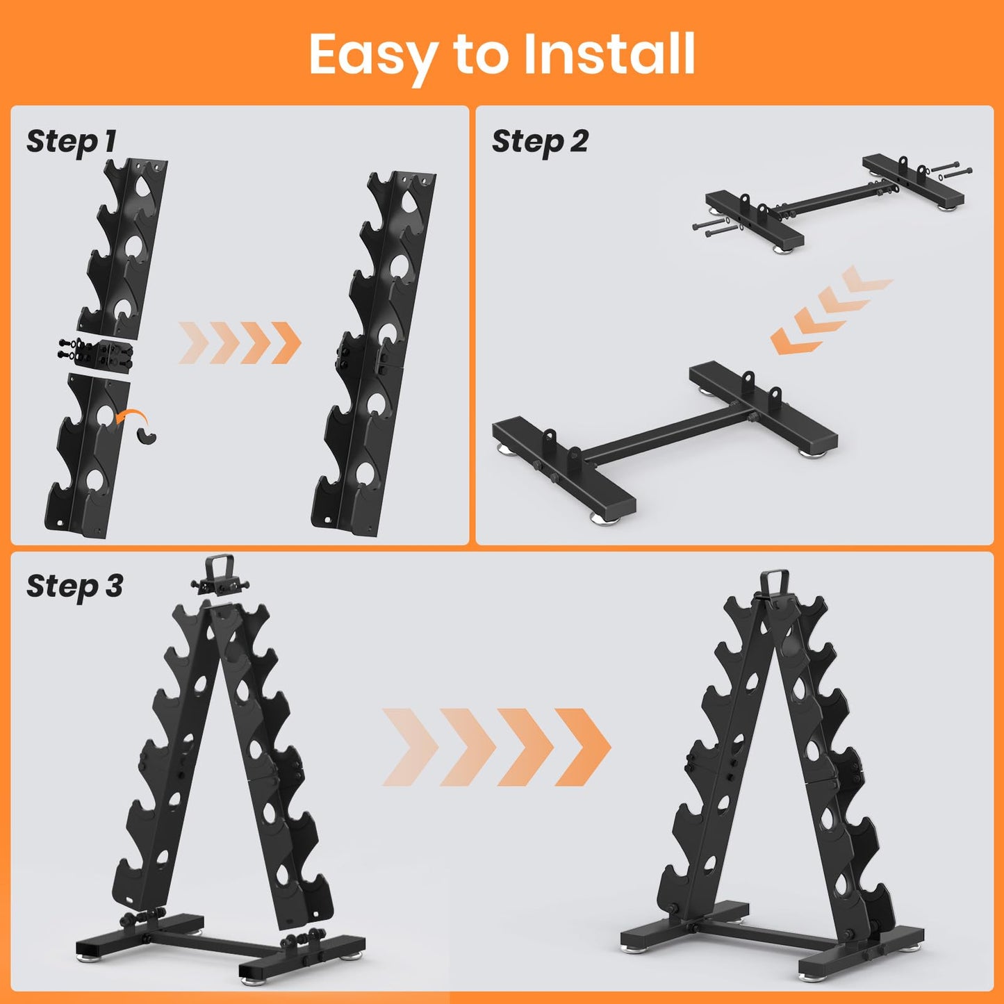 TomCare 6 Tier Dumbbell Rack Stand Only, Weight Rack for Home Gym Metal Compact A-Frame Dumbbell Stand for Dumbell Set (5-35 LB), Weight Storage Holder with Handle (Dumbells not Included)