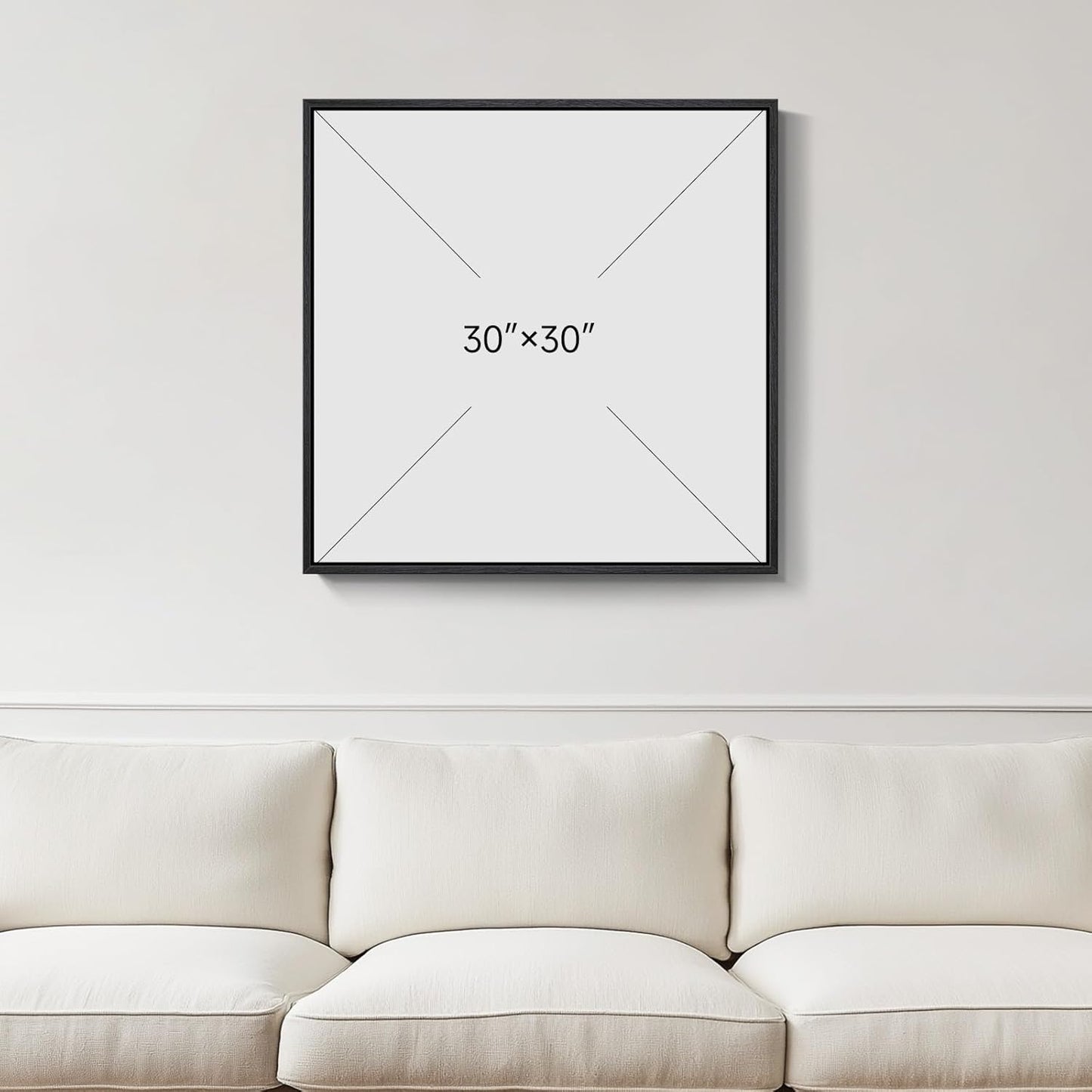 Regine Switzerland Large 3D Textured Framed White Abstract Wall Art - Modern Geometric Design 30x30 In
