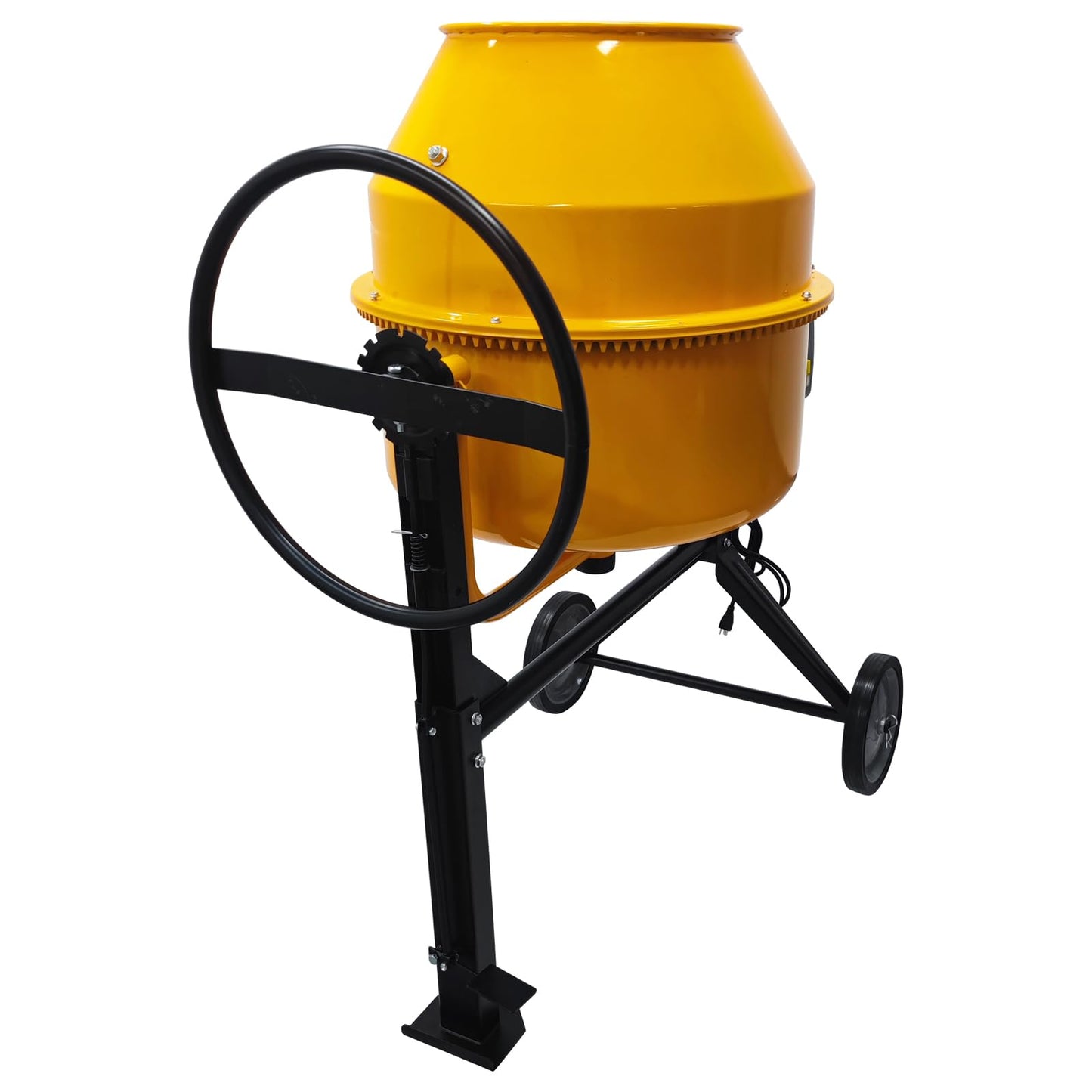 EQCOTWEA 7 Cu.Ft Cement Mixer Electric Concrete Mortar Mixer with Steel Drum & Casters 110V/60HZ Portable Concrete Mixing Machine for Construction Stucco 360°Rotation 1000W (1400RPM)