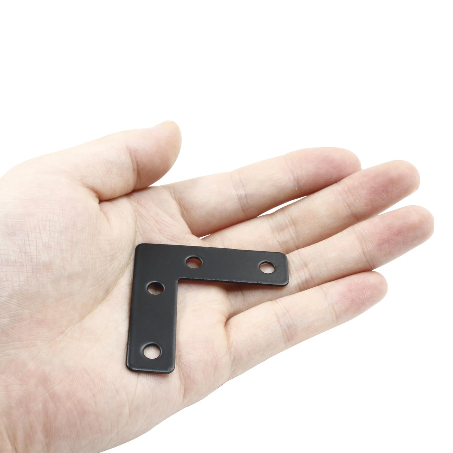 Hordion 10Pcs 2 x 2 Inch L Bracket Corner Brace (50 X 50mm), Iron Flat Corner Bracket Heavy Duty, Metal L Shaped Bracket Support Brace, Right Angle Bracket Repair Plates with Screws