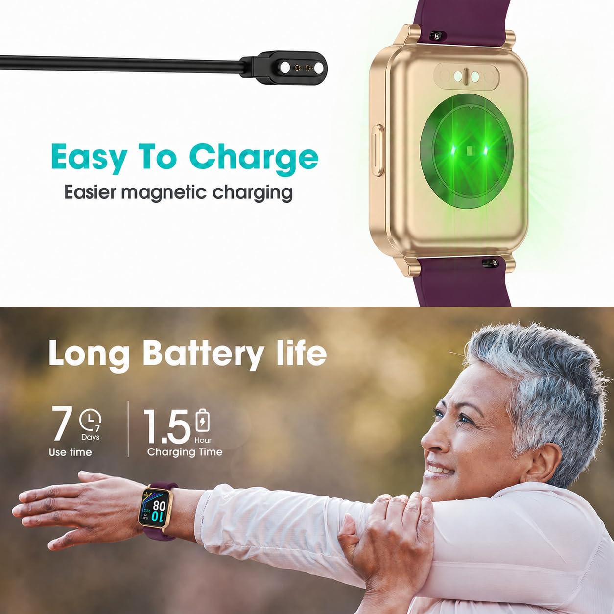 Fitness Tracker, Fitness Watch with Blood Oxygen, Heart Rate Monitor, Steps Calories Counter, Sleep Monitor, Pedometer IP68 Waterproof, Smart Watch for Android iPhones