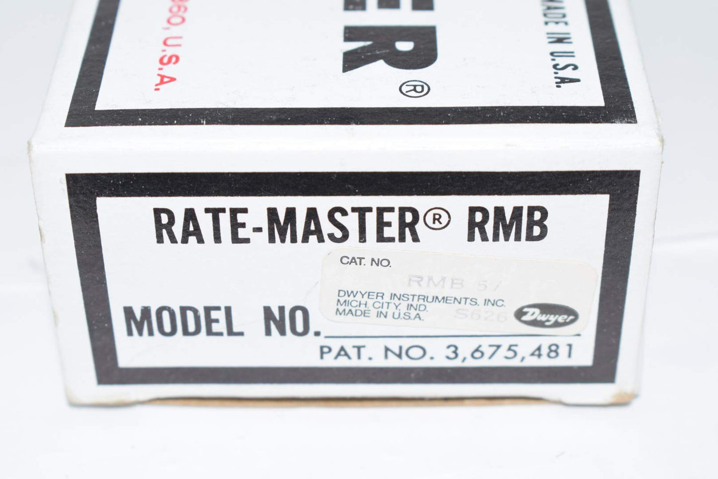 Dwyer® Rate-Master® Flowmeter, RMB-57, 3% Acc, 60-600 SCFH air, PC Body