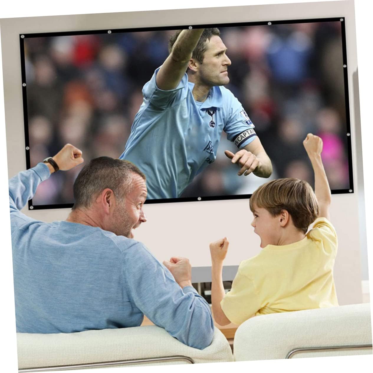 LALAFINA Foldable Polyester Projector Screen - Portable for Indoor & Outdoor Use