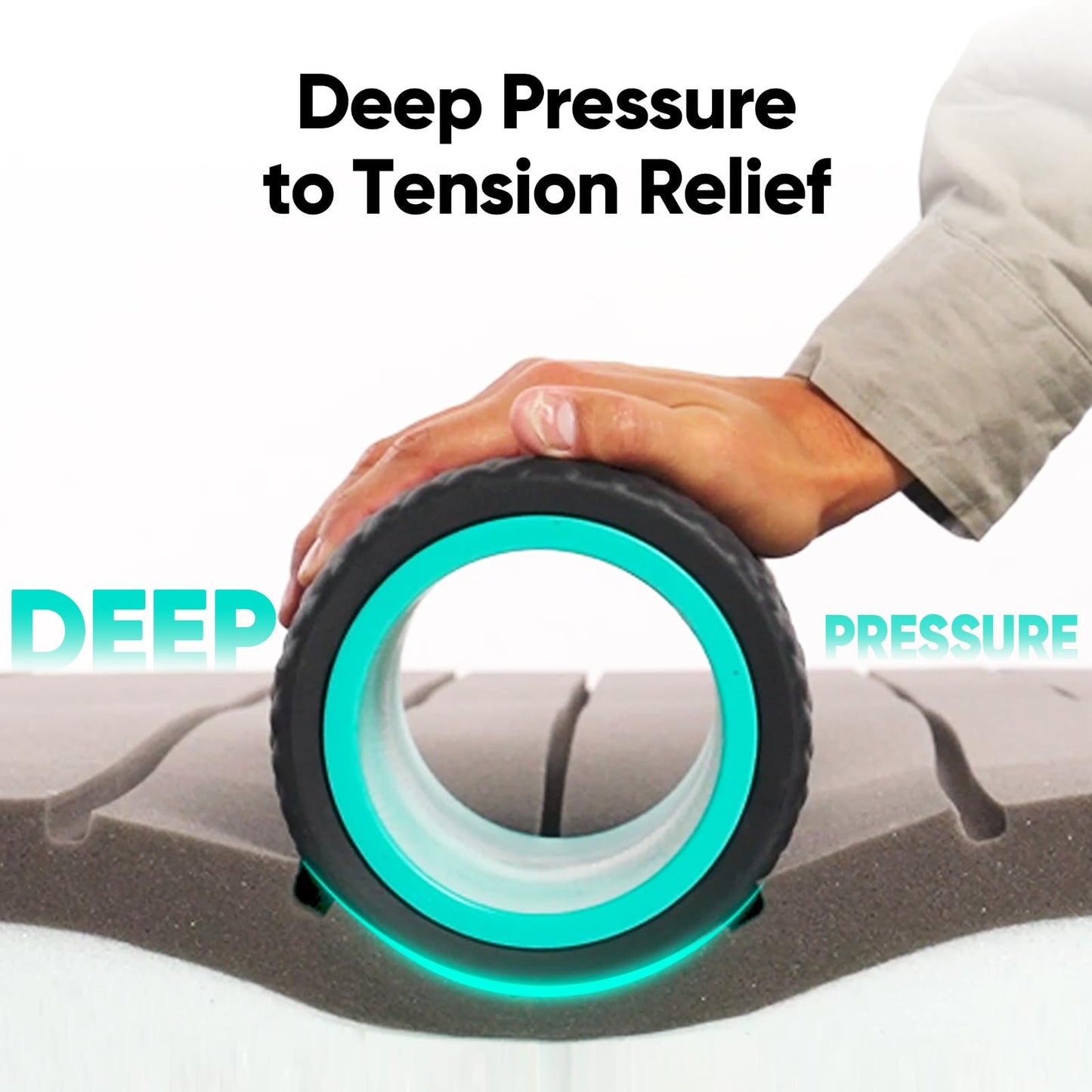 FitBeast Back Roller - Deep Tissue Massage Wheel, Yoga Wheel & Back Stretcher for Pain Relief (6'')