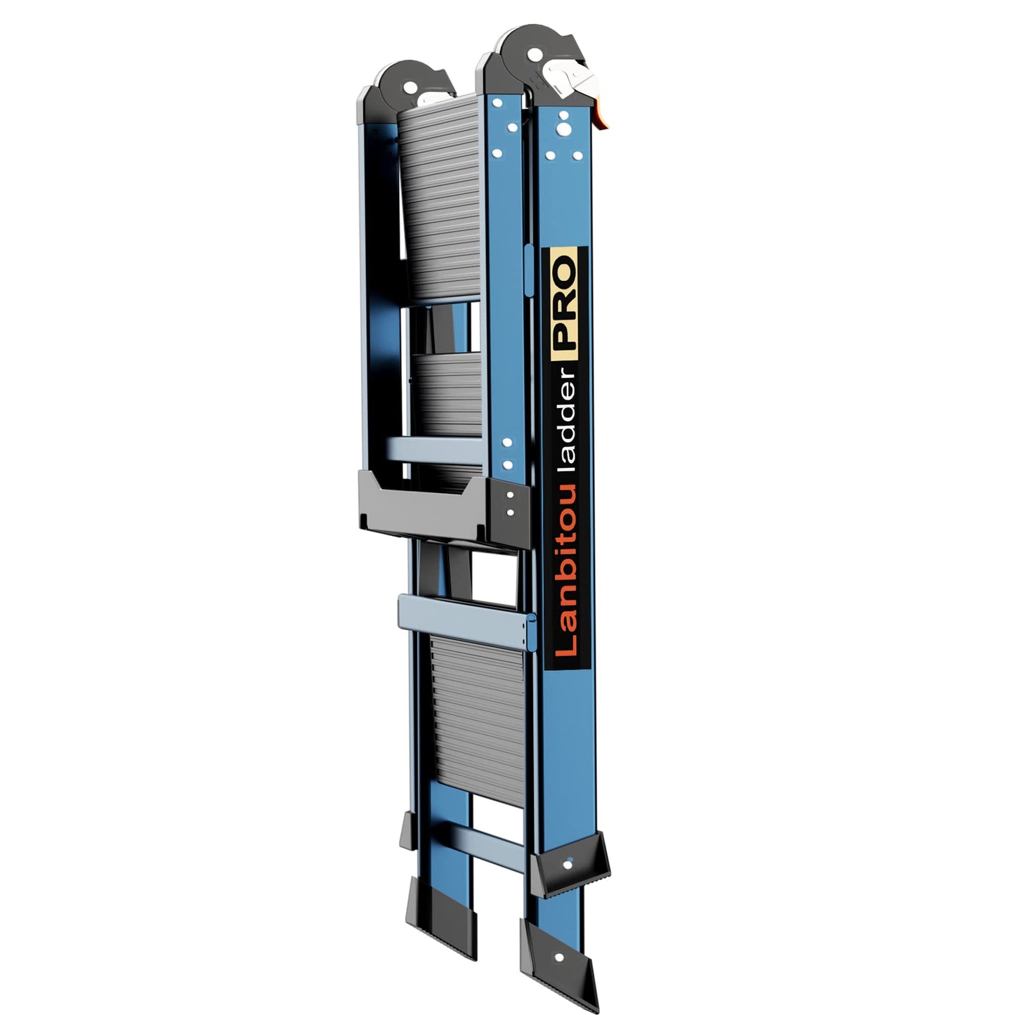 Ladder Pro 3 Step Ladder with Handrails, Aluminum Heavy Duty Ladder, Wide Step & Anti-Slip Feet, Lightweight Portable, Folding Storage Ladders for Home Family Indoor RV Kitchen