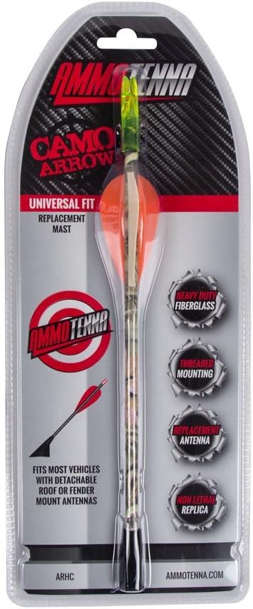 Metra AmmoTenna 9" ARHC Arrow Replica Antenna with Fiberglass Mast (Hunting Camo)