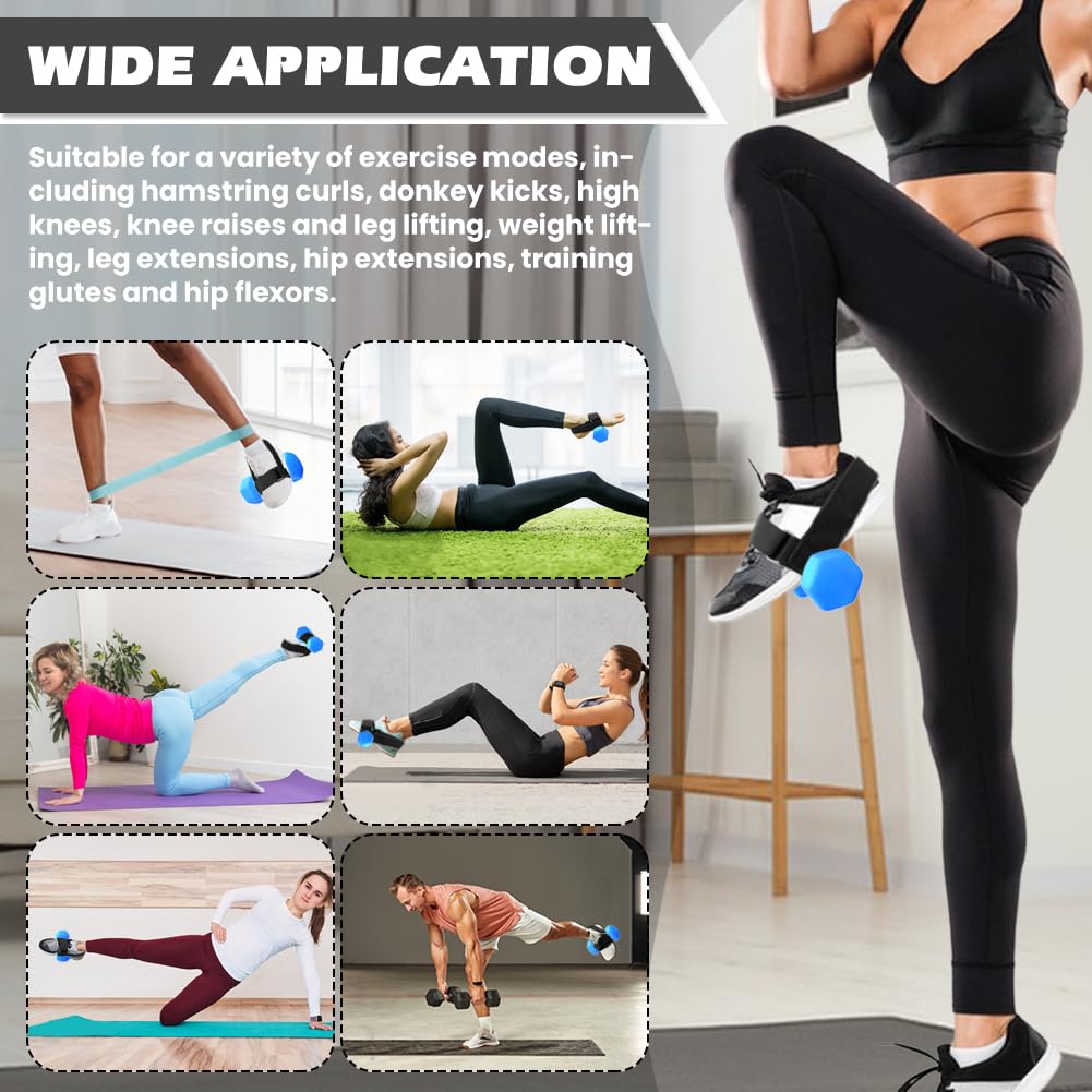 Yonderfume 2 PCS Dumbbell Foot Attachment, Extension Monkey Foot Dumbbell Attachment Straps, Foots Weight, Tibialis Trainer, Ankle Straps for Fitness Training, Leg Extensions