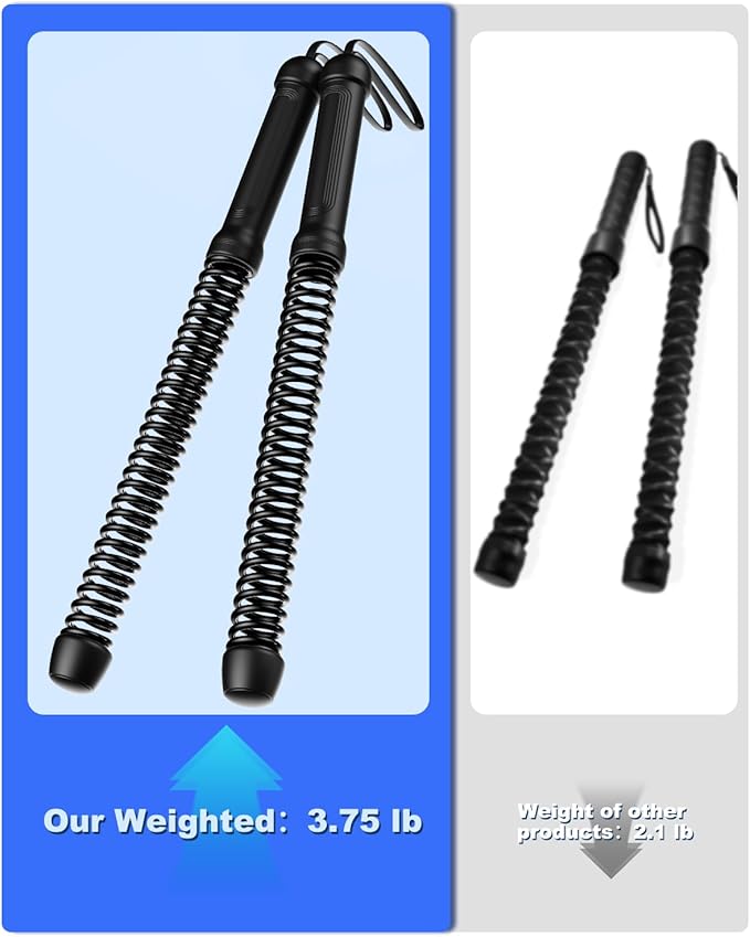 2PCS Weighted Ropeless Battle Ropes for Home Gym, Heavy Duty Arm Exerciser for Strength Training, Portable Battle Rope for Advanced Workouts and Core Muscle Building