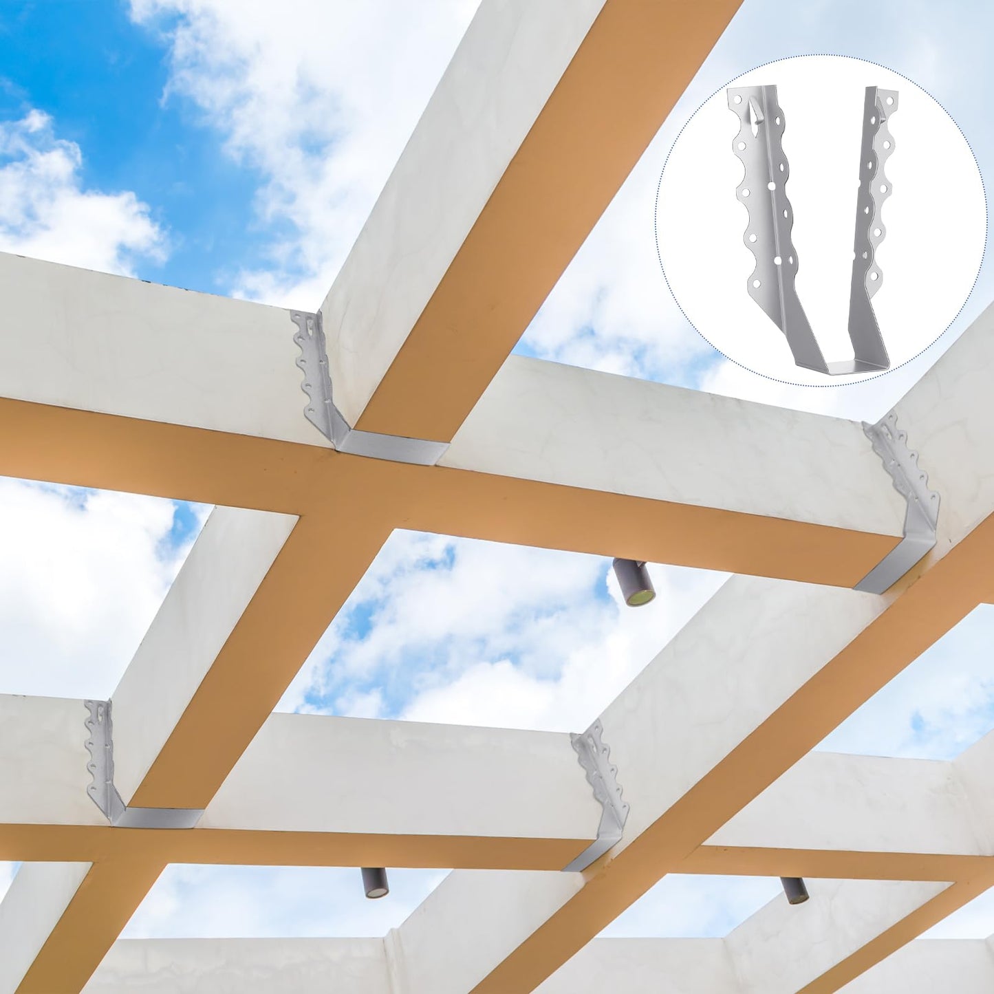 Moxweyeni 30 Pcs 2 x 8 Joist Hangers with 250 Pcs Screws Face Mount Joist Hangers and Nails Set Heavy Duty Galvanized Steel Rafter Brackets Hurricane Ties for Wood, Floor Deck, Ceililng
