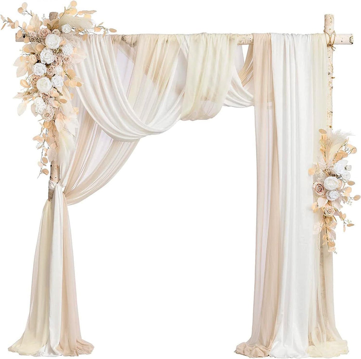 Skiennix Chiffon Wedding Arch Draping Fabric - Baby Blue Sheer 29 in x 20 ft Backdrop for Events