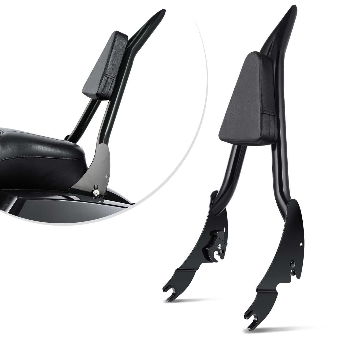 Amazicha Backrest Sissy Bar, Integrated Passenger Sissy Bar, Quick Release Detachable Backrest Fit for Harley Davidson Touring Road King Road Glide Street Glide Electra Glide 2009-2024, Black (28inch)