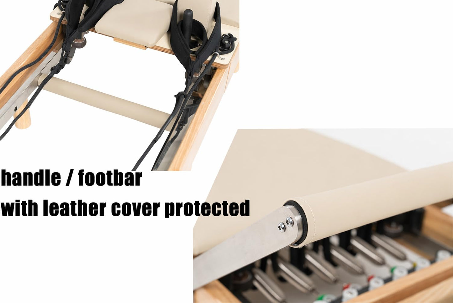 nexace Pilates Reformer Machine, Wood Foldable Pilates Machine Equipment for Home Workout
