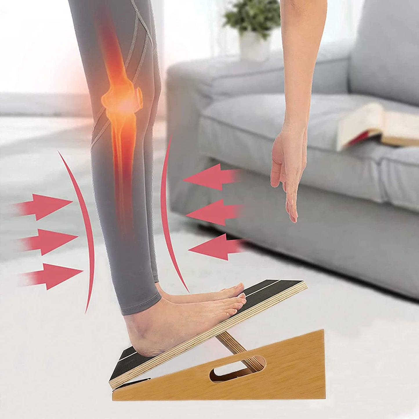 Slant Board for Calf Stretching Wooden Calf Stretcher Incline Board Adjustable Calf Stretch Board for Squats Knees Ankle
