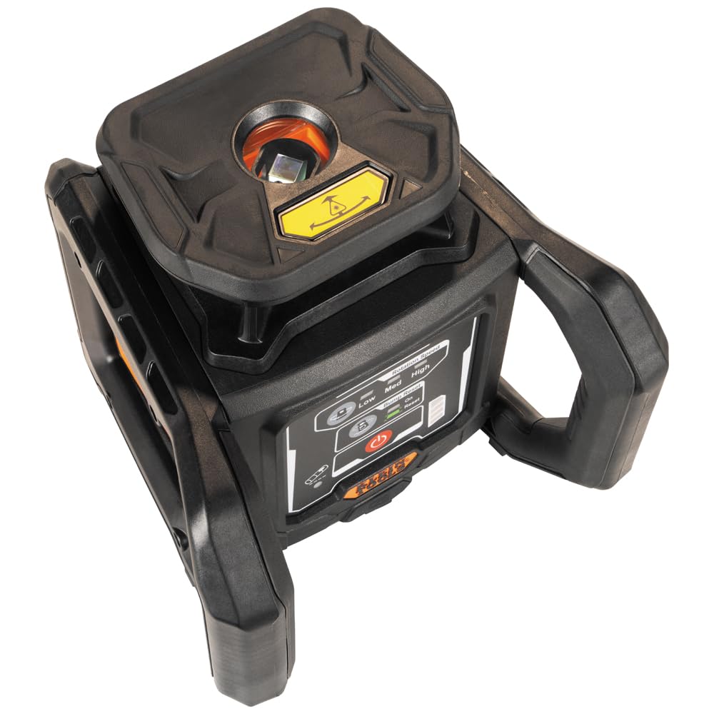 Klein Tools 93RLS Green Self-Leveling Rotary Laser Level Kit, Horizontal/Vertical with Plumb Spot, 1150-Foot Range, Rechargeable, Tripod, Detector, 9-Foot Grade Rod, Carrying Case, ≤ 5mW Class 3R