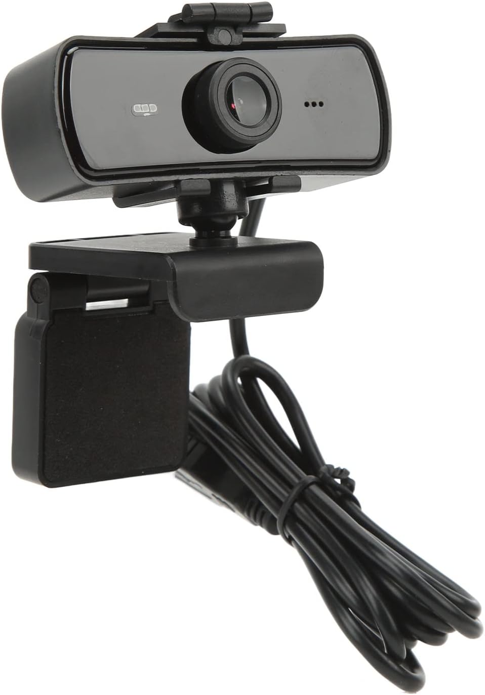 Yunseity 1440P 360 2 Webcam with Microphone, HD USB Computer Web Camera with Rotation, Auto Light Correction Mics