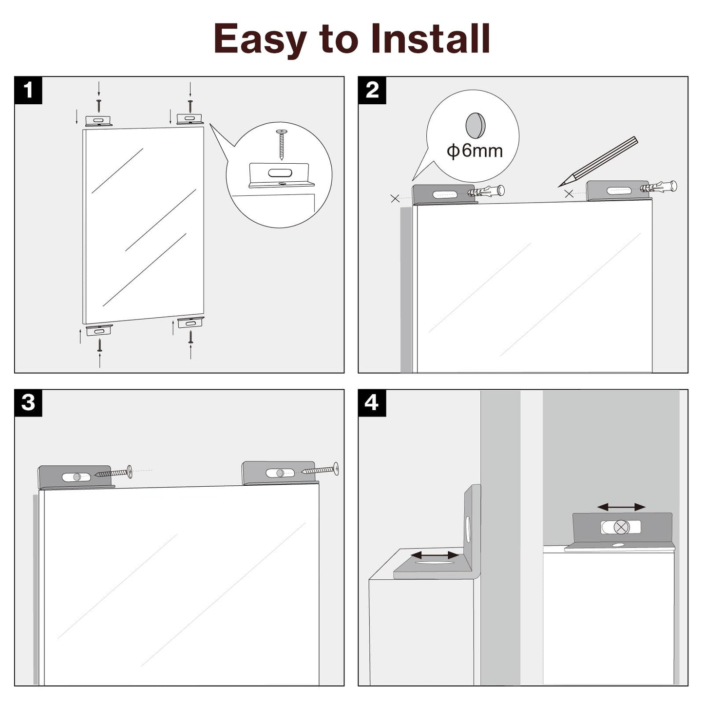 BRIVUE Gym Mirror - 60" x 48" (2PCS of 60" x 24") Frameless Wall Mirrors, Easy Installation Unbreakable Non-Glass Nanomirror, Ideal for Dance, Yoga, Workout, Home Gym, Rehearse, Pilates, Kids Room