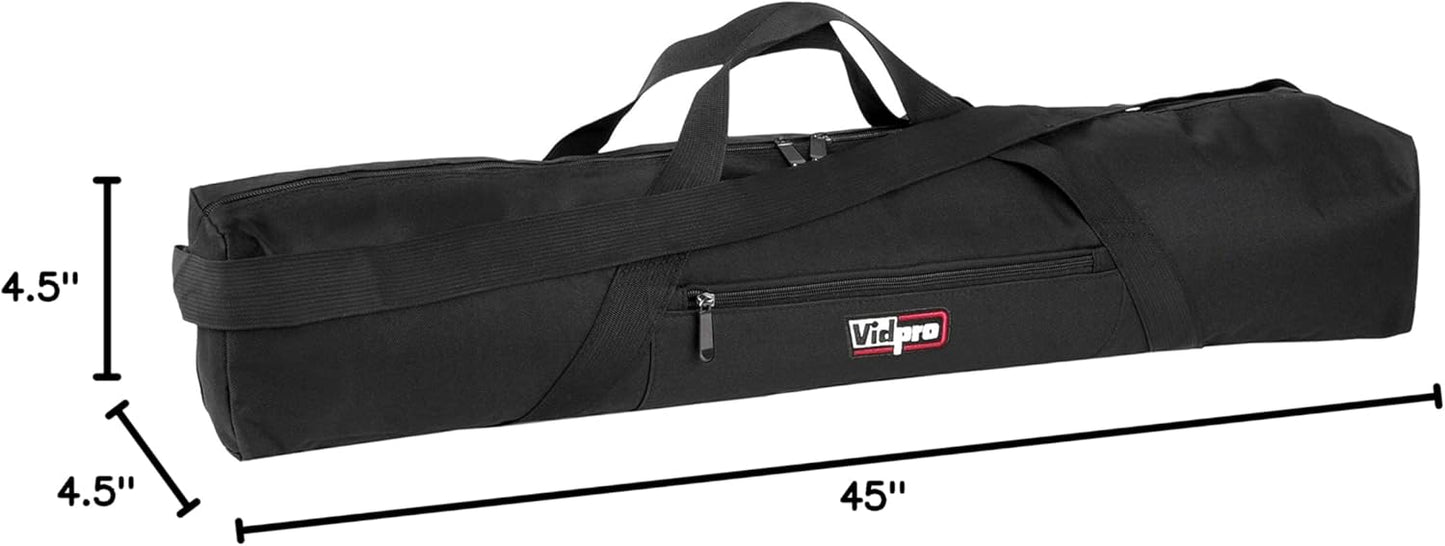 TC-45 45 Inches VidPro Tripod Carrying Case - Heavy Duty Nylon Bag with Shoulder Straps and Handles - Compact Case