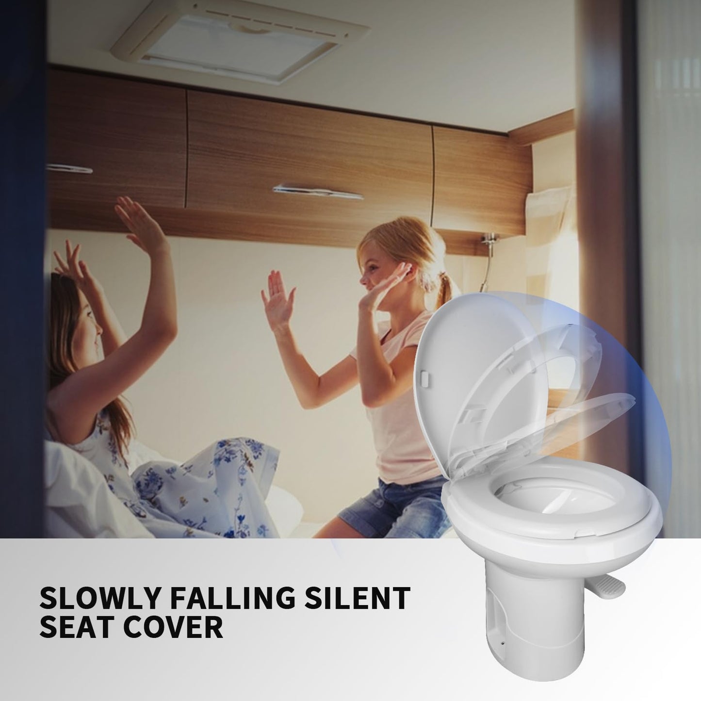 MuRealy RV Toilet - Upgraded Gravity-Flush Pedal Flush(2026 New), 4.5 Gallons RV Camper Toilet High Profile with Damping Slow Down Toilet Seat and Cover for RVs, Trailers