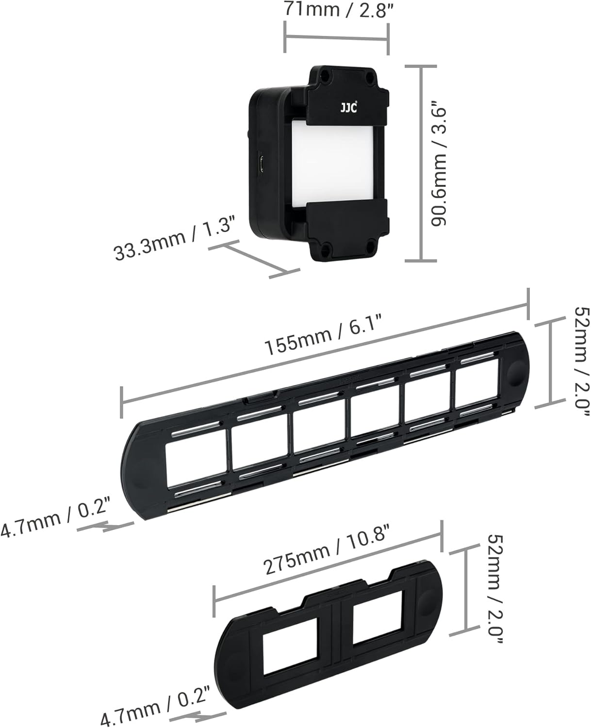 JJC 35mm Set 35mm 10 Film Digitizing LED Light for Negatives Copying with Film Strips & Slides Holder, Levels
