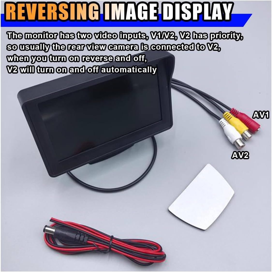 LAINLOY 4.3 Inch TFT LCD Car Color Parking Aid System Monitor Display, Vehicle Rear View Reverse Monitor Screen