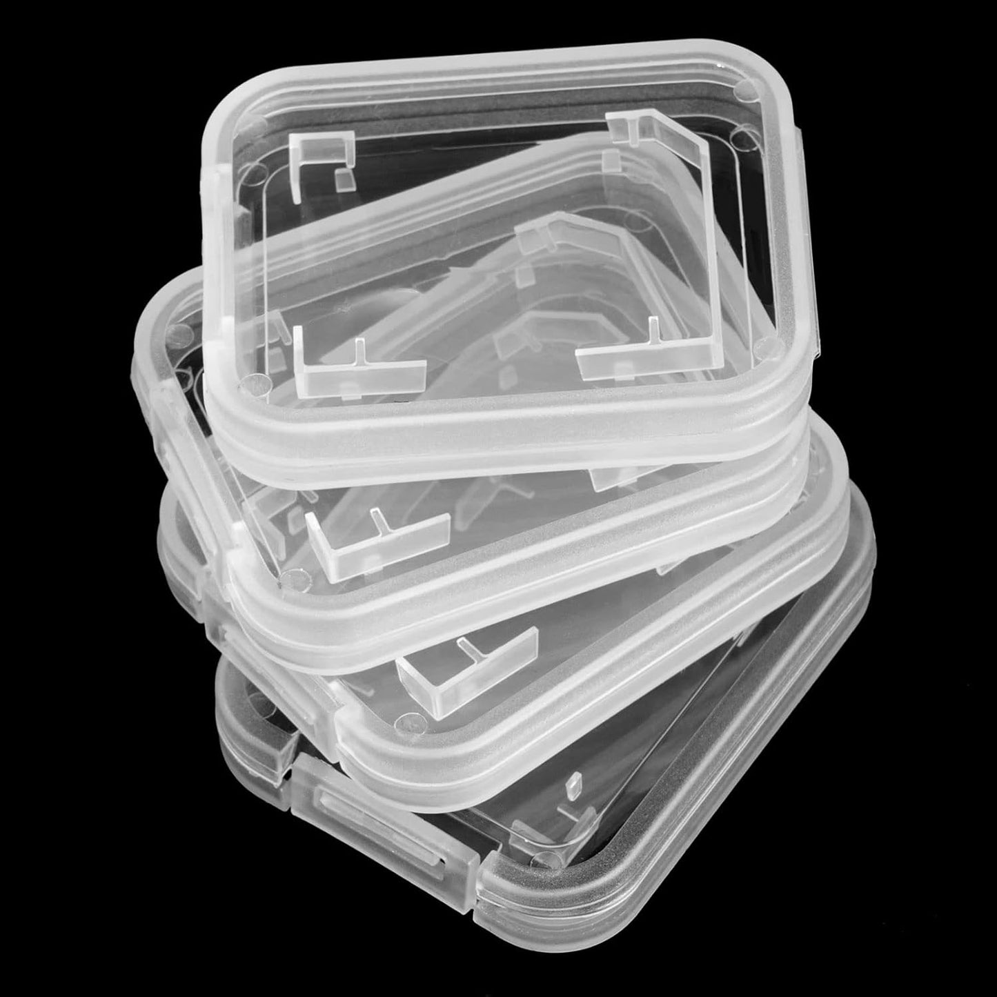 UTENEW (Pack 10) Transparent Standard SD SDHC Memory Card Case Holder Box Storage Boxes