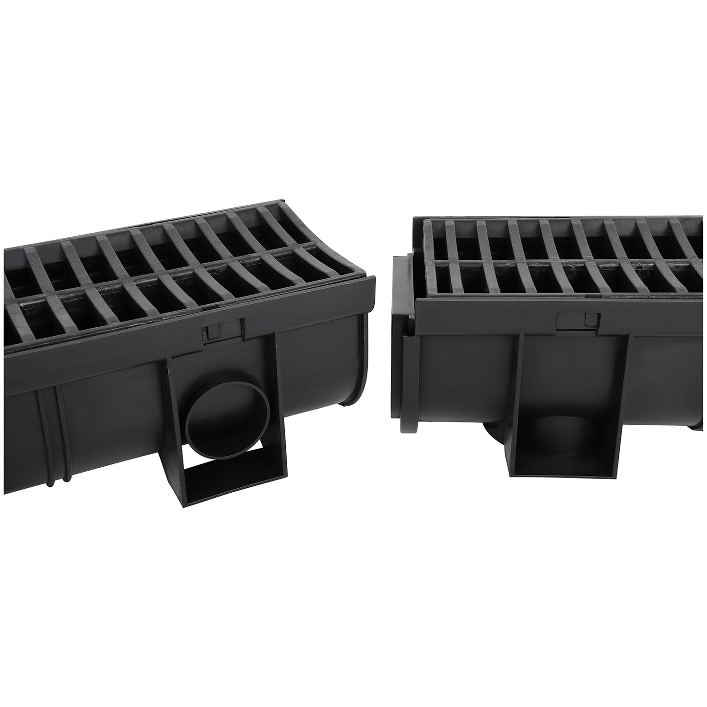 FAHKNS Trench Drain System,5.9"*7.5"*39",5 Pack Channel Drain Hdpe Plastic Trench,B125 for Basement, Garage Floor Courtyard, Terrace, Garden Path, Garage Entrance Swimming Pool