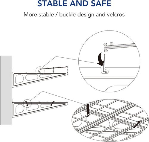 FLEXIMOUNTS Garage Wall Shelving - 2-Pack 1x3 Ft | Includes 8 Bike Hooks & 300 Lbs Capacity