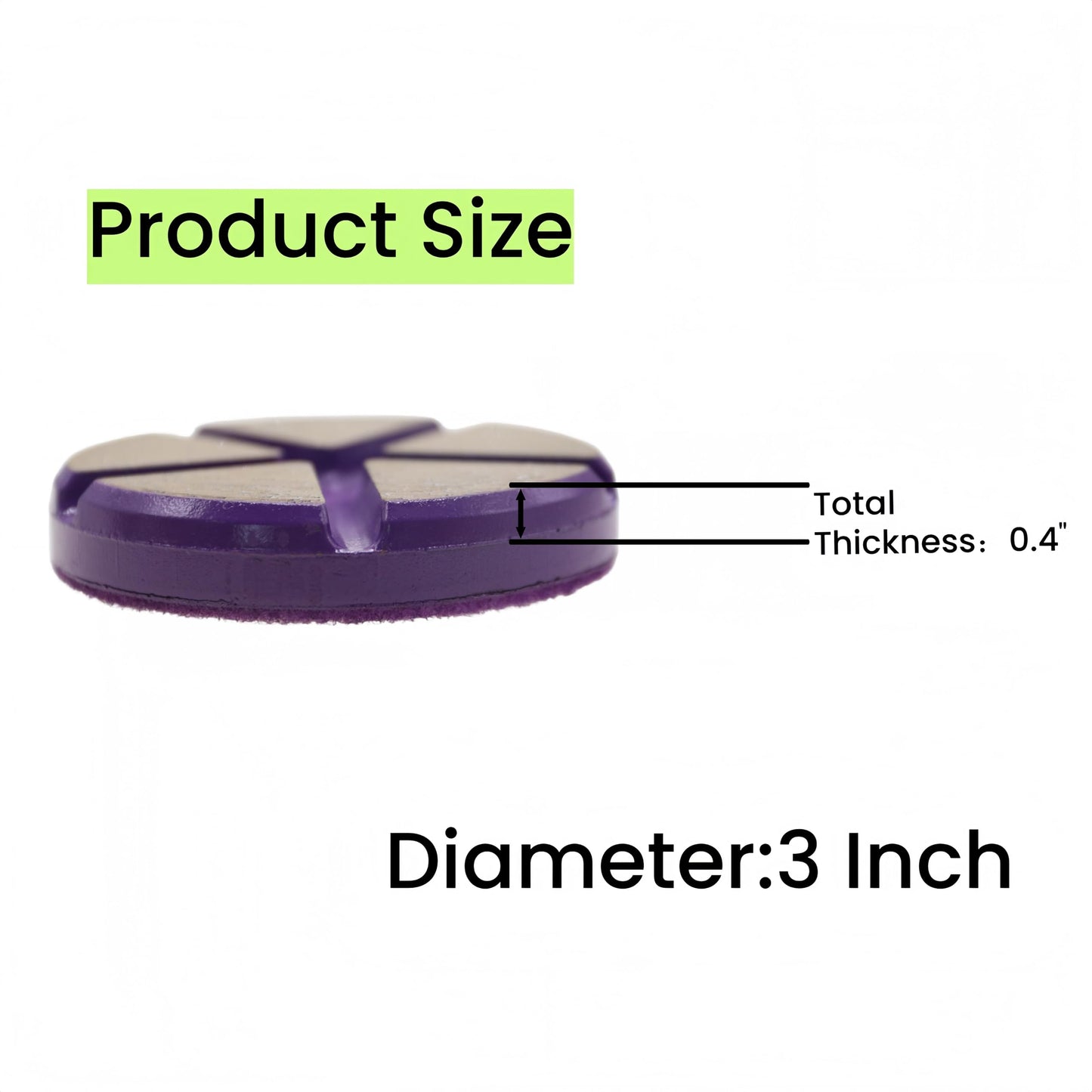 Hybrid Ceramic Transitional Diamond Polishing Pucks for Concrete Terrazzo Floor, 3 Inch Hook and Loop Aggressive Floor Grinding Discs, 200# 9PCS