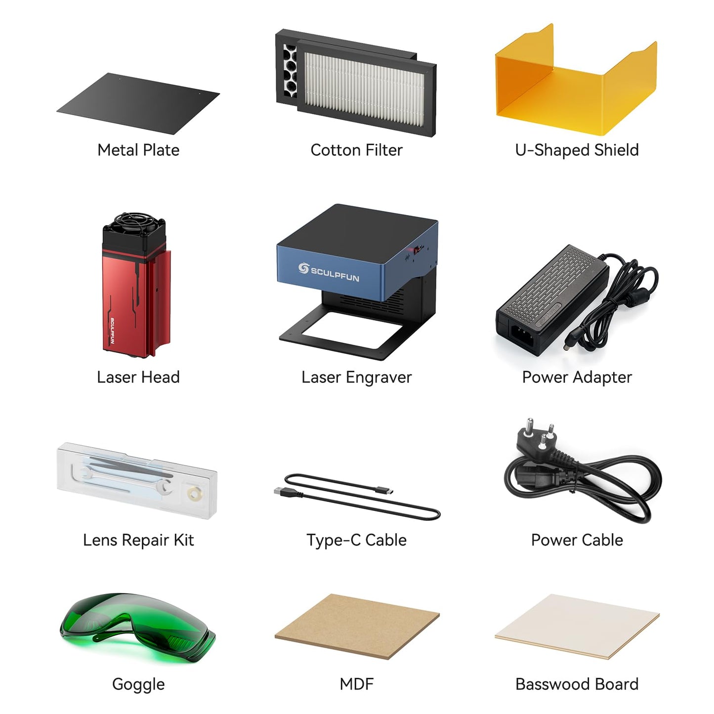 SCULPFUN iCube 3W Mini Laser Engraver, Laser Engraving Machine with 0.02mm Ultra Fine Laser Spot, 10,000mm/min High Speed Engraving, CNC Machine with Smoke Filter and Temperature Alarm, 130 * 130mm