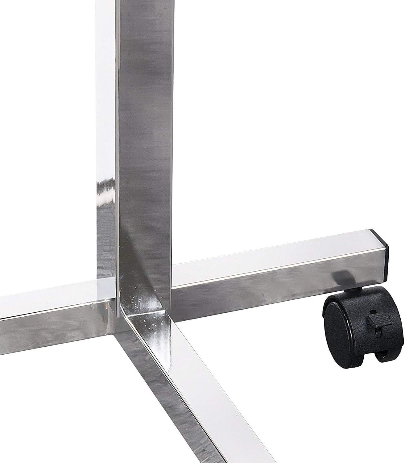 Vaunn Medical Pneumatic Adjustable Tilt Overbed Bedside Table with Wheels for Hospital and Home Use