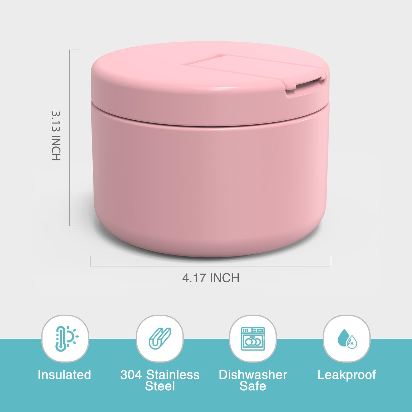 LOHASOK 12oz Food Thermo for Hot Food Insulated Vacuum Soup Jar with Buckle Lid, Stainless Steel Wide Mouth Leak Proof Lunch Container