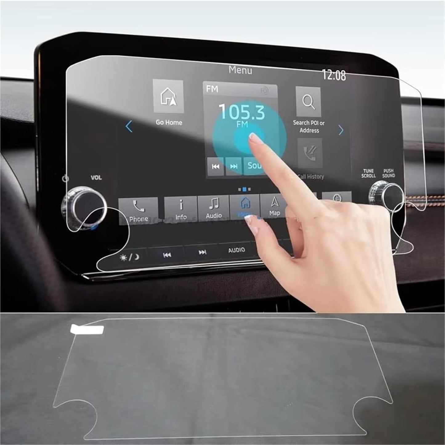 WIJMCTHC 9 Inch Car modification Compatible With Mitsubishi For Outlander GN PHEV Car Protective Tempered Glass