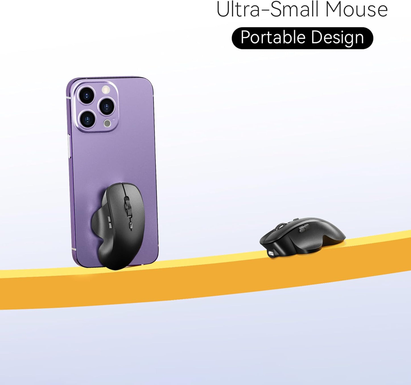 Uiosmuph BT5.1/5.0 2.4Ghz Mini Wireless Bluetooth Mouse for Travel, Silent Rechargeable Computer Mouse for Laptop