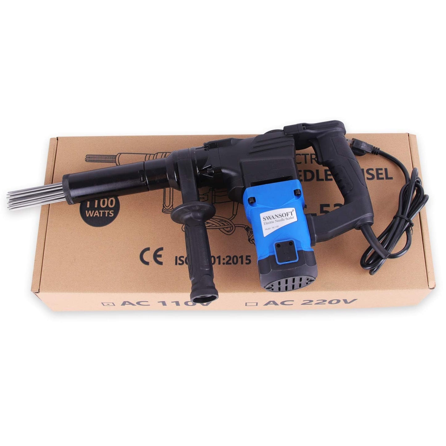 SWANSOFT Electric Needle Scaler, 1100W Heavy-Duty Rust Removal Needle Scaler Electric with 23 Needles 110V