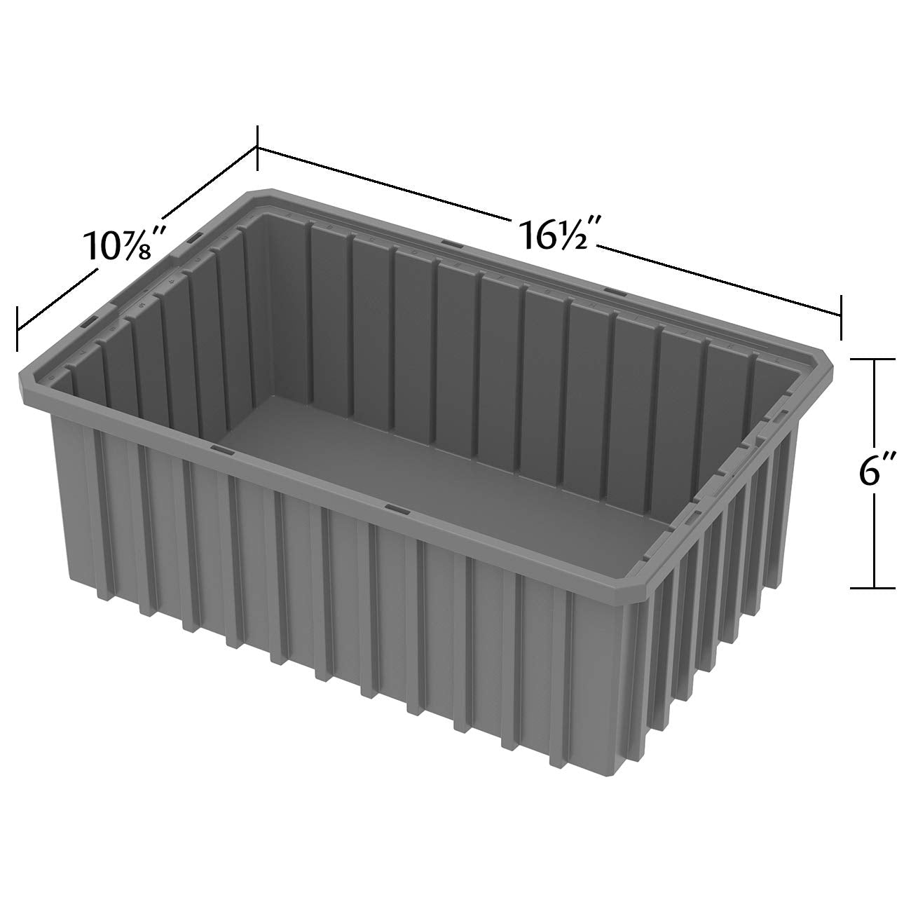 Akro-Mils 33166 Akro-Grid Plastic Slotted Dividable Modu Box Stackable Grid Storage Tote Container, (16-1/2-Inch L x 10-7/8-Inch W x 6-Inch H), (8 Pack), Red (33166RED)