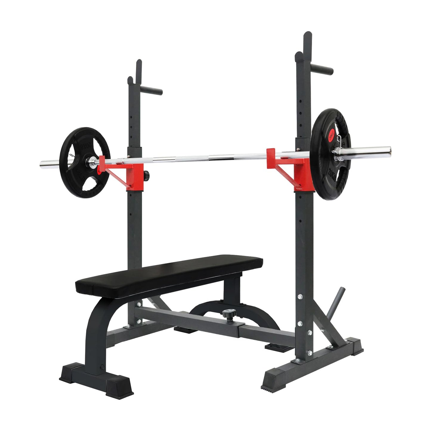 PLKO Multi-Function Squat Press Barbell Rack Stand, Height Adjustable Barbell,Max Load 550lbs,Fitness Exercise Equipment Home Gym