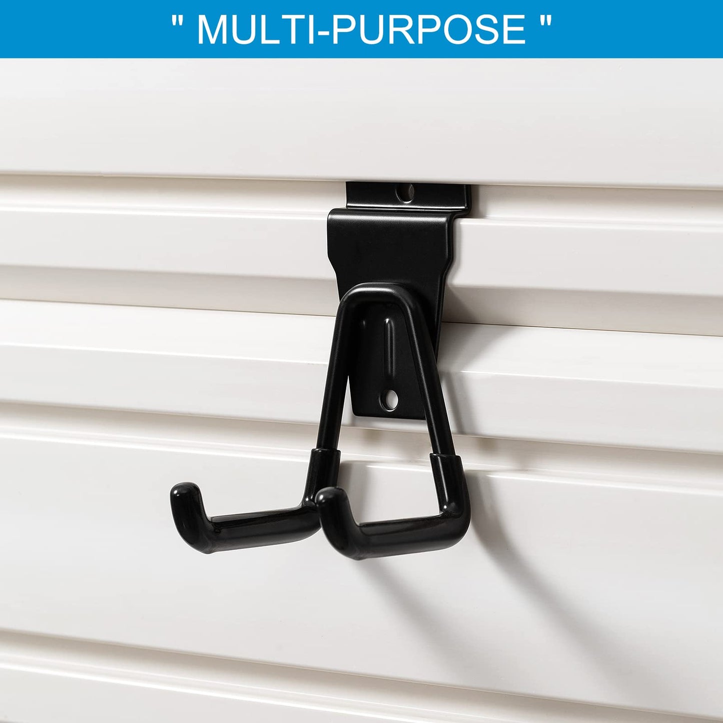 PYBTOOL 12Pack Slatwall Hooks Heavy Duty Slatwall Accessories Garage Slatwall Hooks and Hangers Small U Hook(Black)