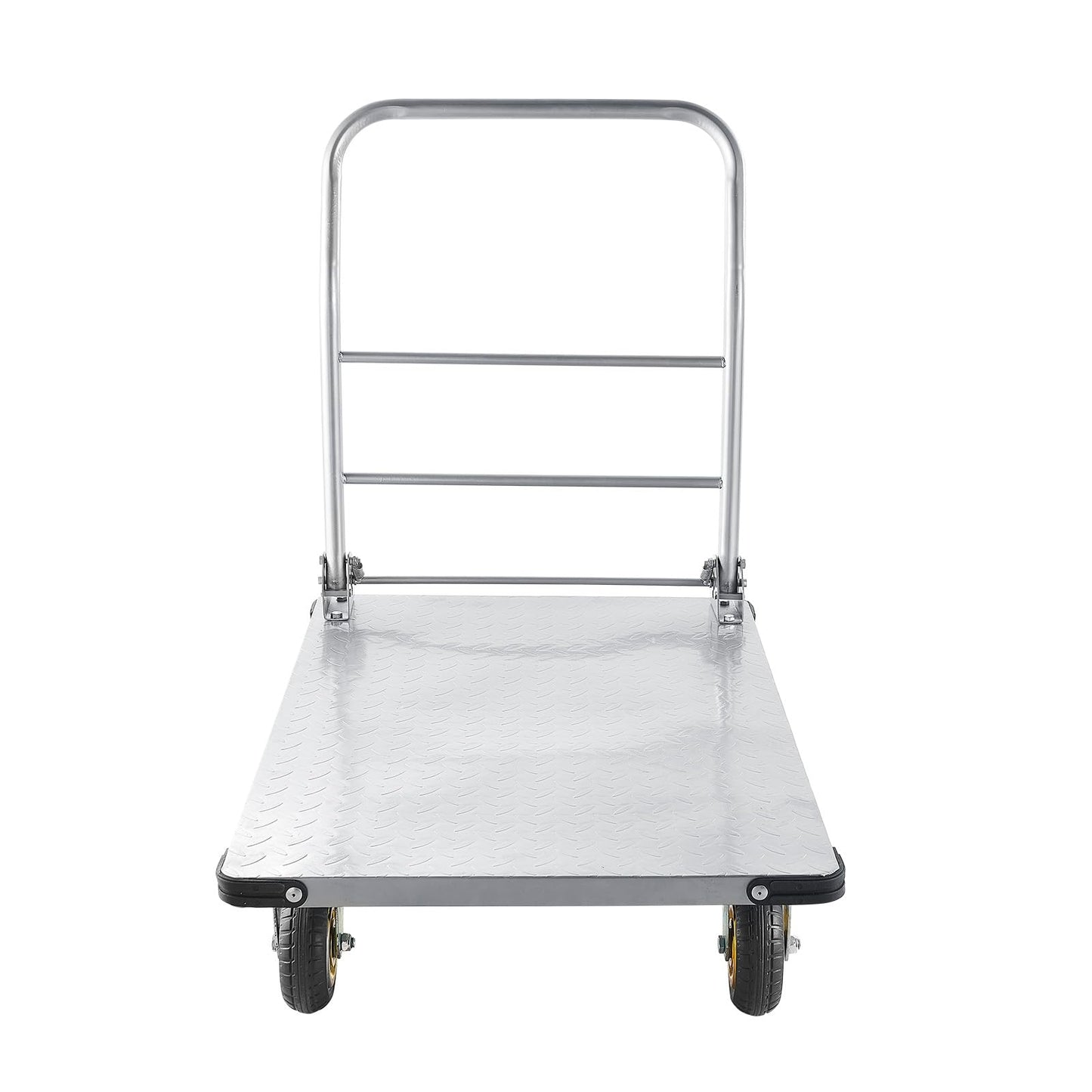 VEVOR Heavy Duty Platform Truck, 2000 LBS Steel Large Flatbed Cart with 360° Swivel Wheels & Brakes, Foldable Platform Hand Push Truck Dolly for Easy Storag/Groceries/Garage/Warehouse (36" X 24")