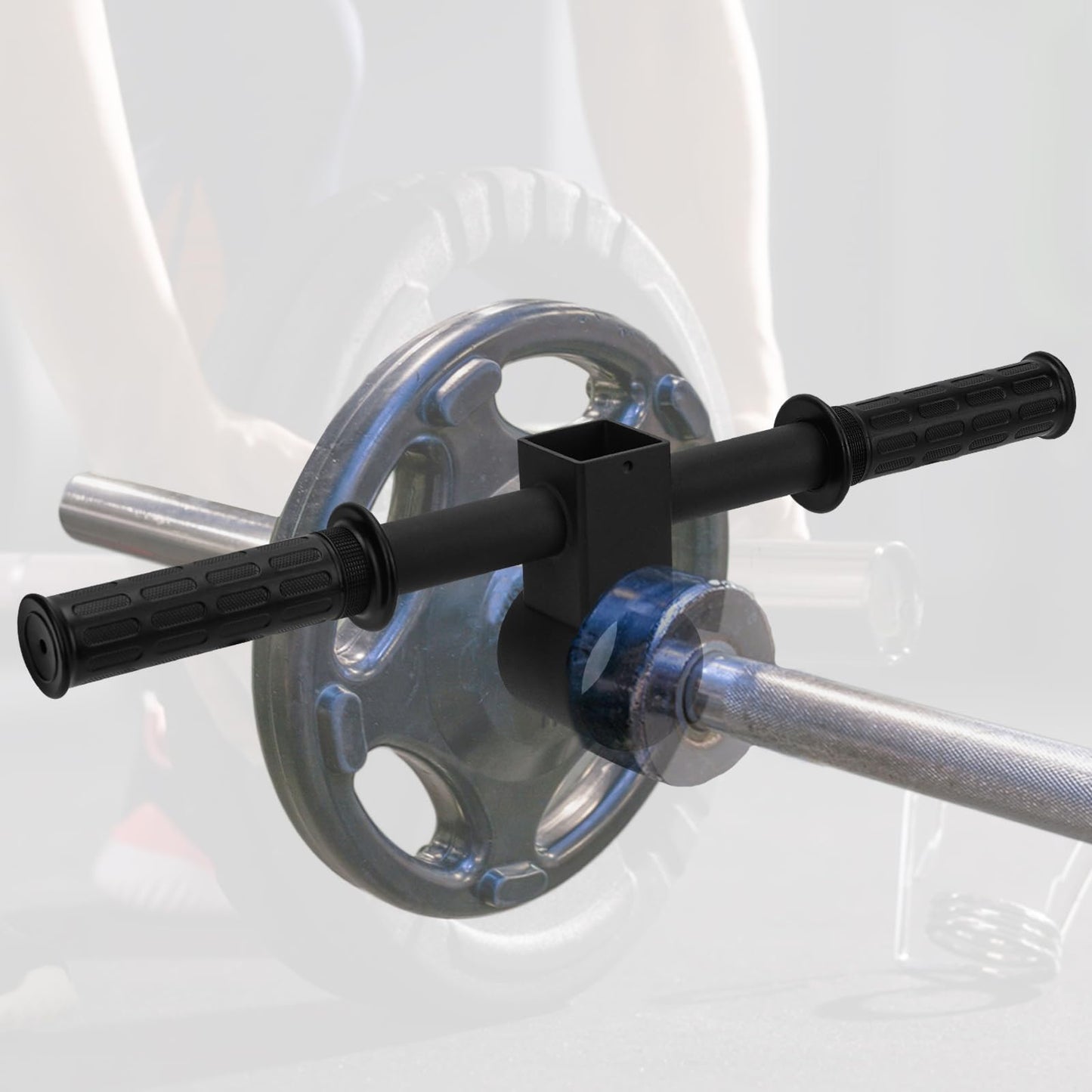 YZZHAJ T Bar Row Barbell Handle, T Bar Landmine Handle Attachment for Olympic Barbell Bar, Landmine Handle T Row Attachment with Rubber Grip Fits 2inch Strength Training Bars