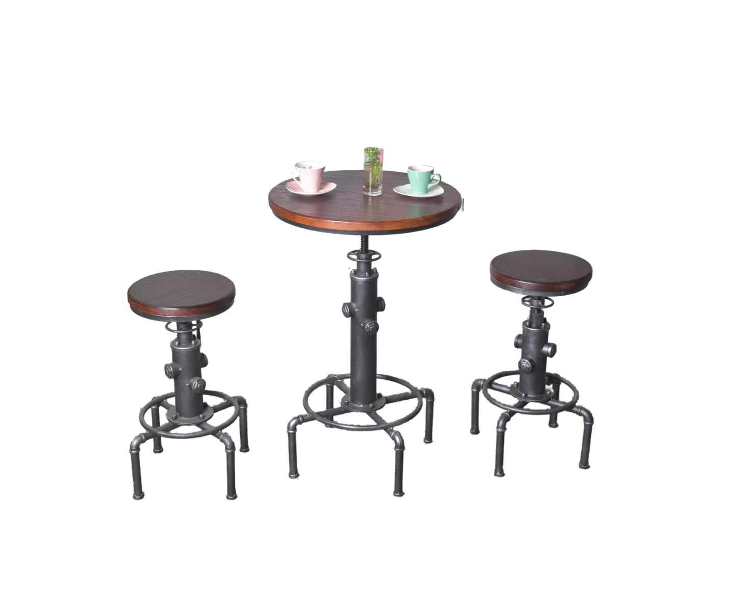 Topower Industrial Bar Table 31.5-41.3" Adjustable Pub Table Kitchen Dining Coffee Bistro Table