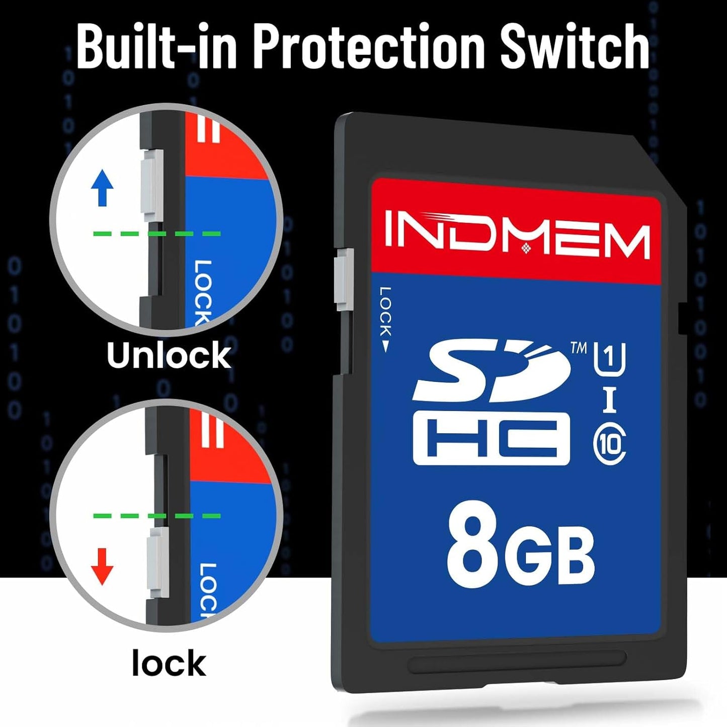 elecacc 8GB (3 Pack), C10 U1 10 4K SD Card SDHC UHS-I Memory Cards Class High-Speed Full HD Video Compatible