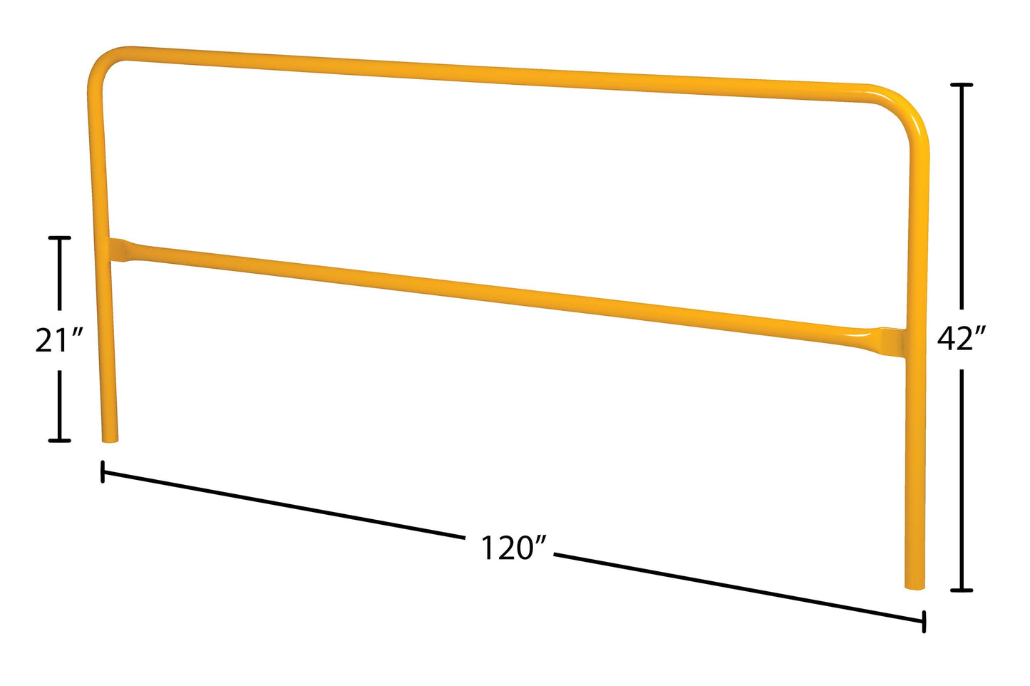 Vestil Steel Pipe Safety Railing 120 In Length